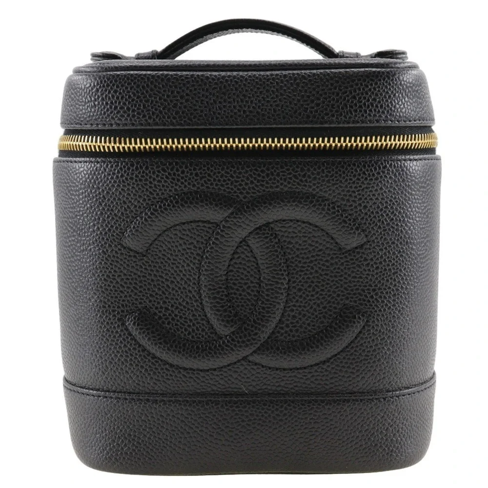 CHANEL Black Caviar Leather Pouch